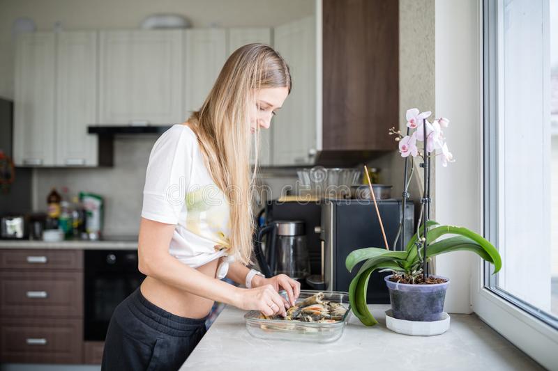 Woman cooking without flies hovering