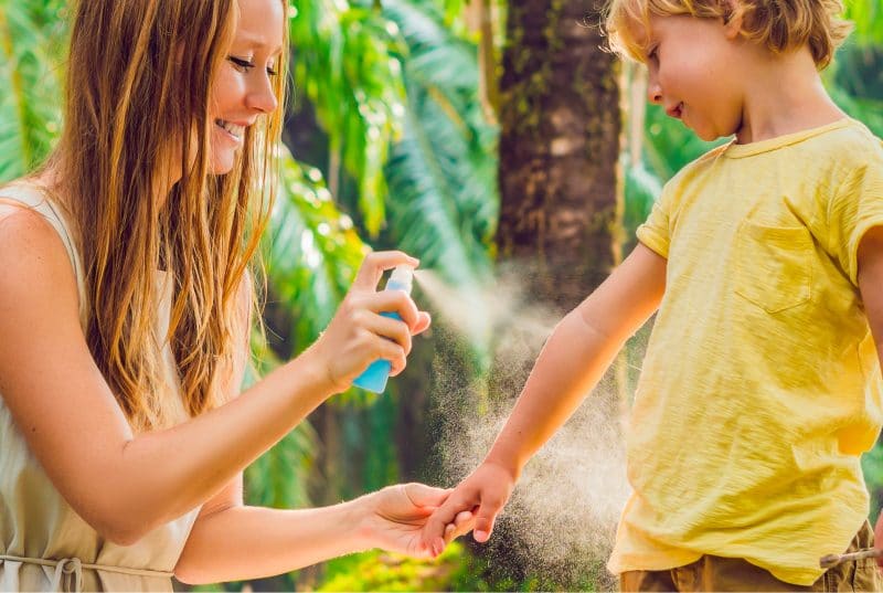 Applying essential oils on mosquito bites