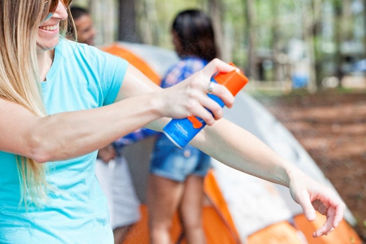 Mosquito repellents can go on skin or clothes