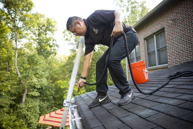 Removing breeding areas for mosquitoes from the gutter