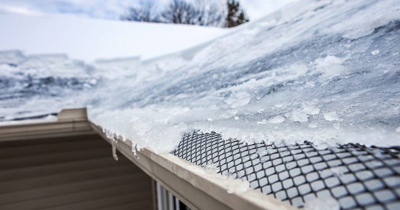 Gutter guards are helpful during the cold months