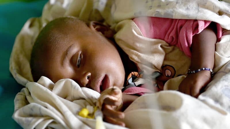 A young malaria patient