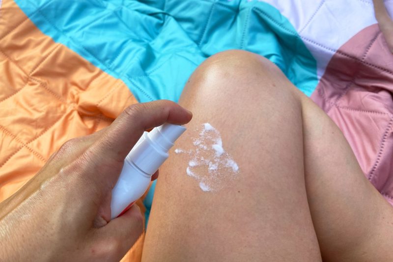 Applying repellents after applying sunblock